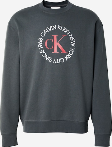 Sweat-shirt Calvin Klein Jeans en gris : devant