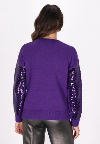 Pullover di faina in lilla