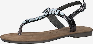 TAMARIS T-bar sandals in Grey: front