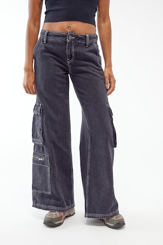 Wide Leg Jeans cargo BDG Urban Outfitters en noir : devant