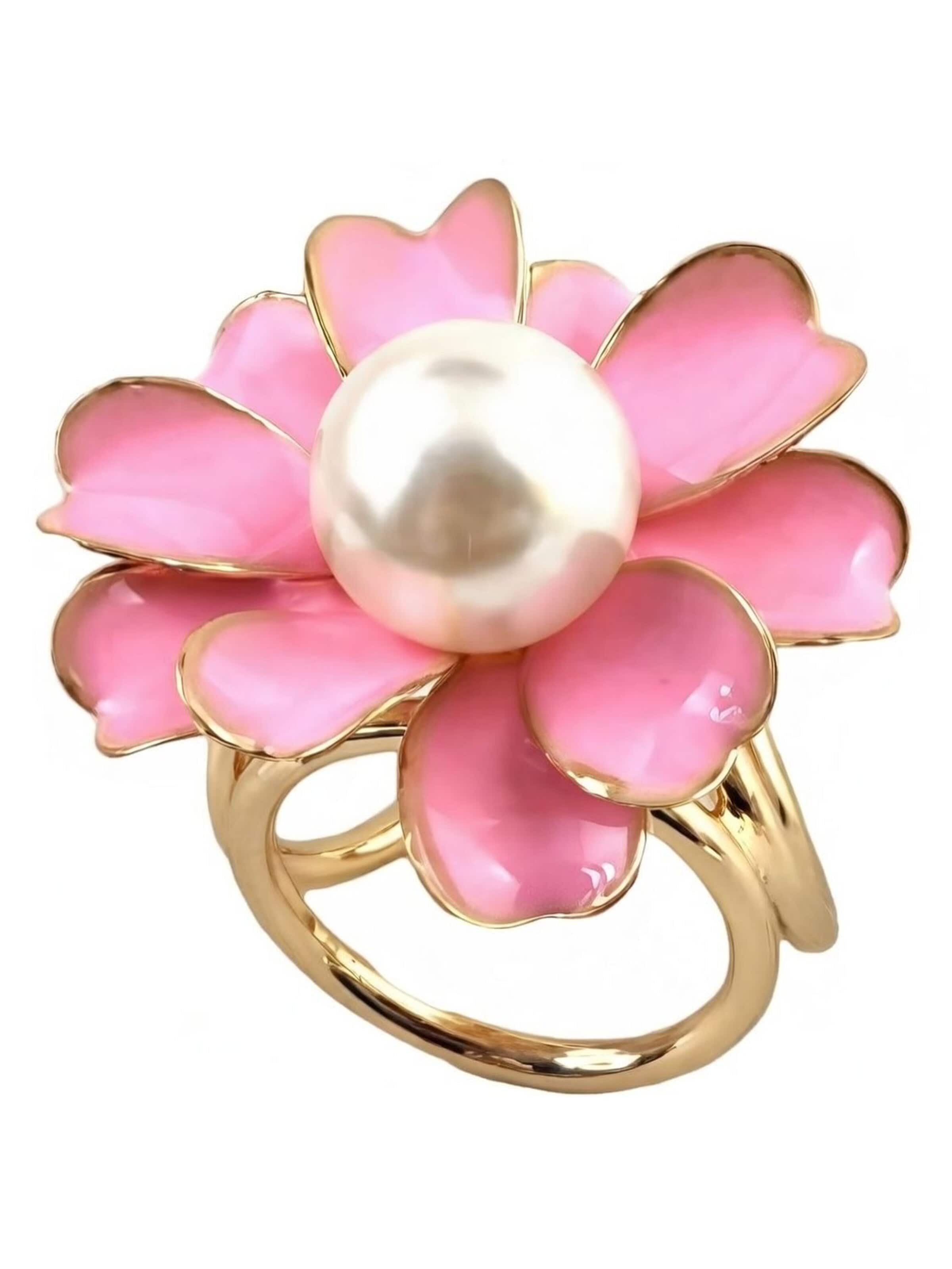 alberto cabale Halsduk 'Bague Flower' i rosa: framsida