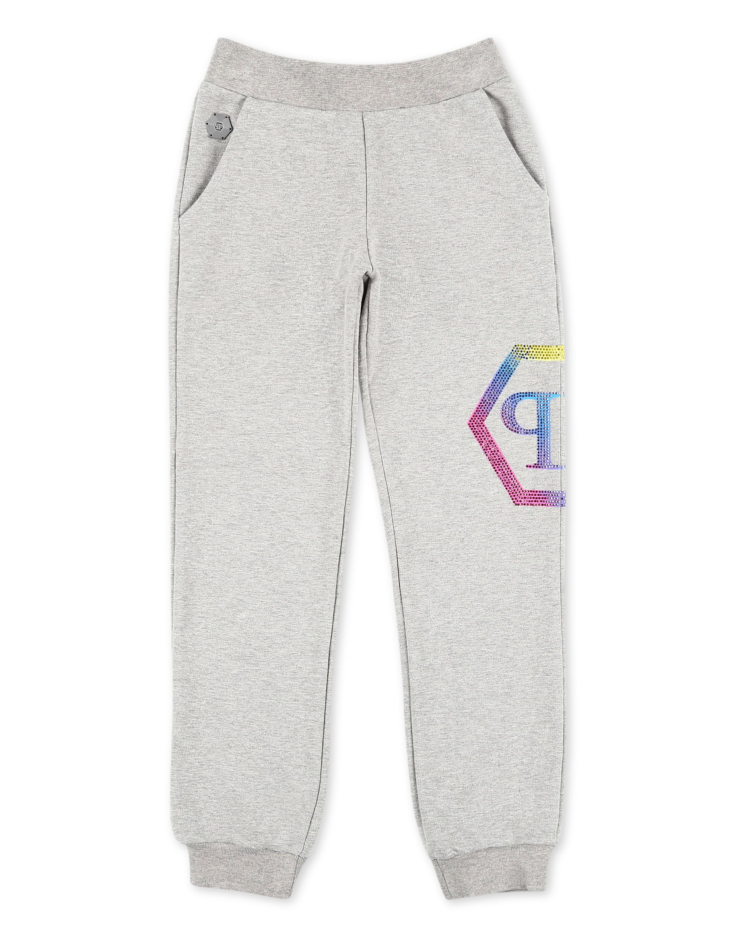Philipp Plein - Tapered Calças 'Statement' em cinzento: frente