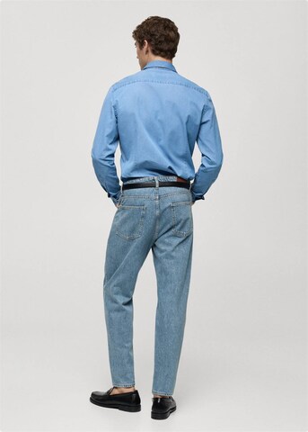 MANGO MAN Slim Fit Hemd 'Chambre' in Blau