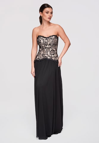 Ombre Abendkleid in Schwarz: Vorderseite