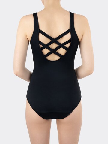 MYLILY Swimsuit 'Teens Perioden Badeanzug Racerback | Orange/Blau' in Black