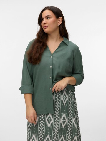 Vero Moda Curve Bluse 'VMCMymilo' in Grün: Vorderseite