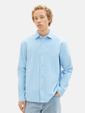 TOM TAILOR DENIM Regular fit Button Up Shirt in Blue: front