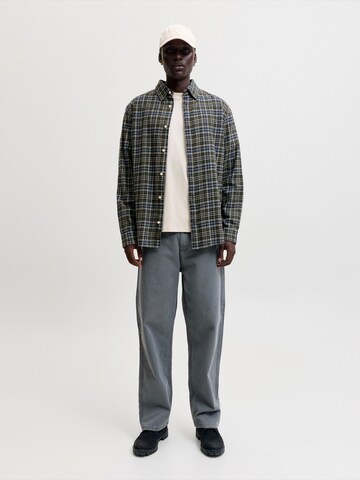 JACK & JONES Regular fit Button Up Shirt 'JJEFIELD' in Green