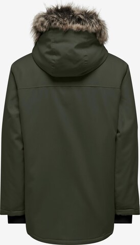 Parka mi-saison 'FUTURE' Only & Sons en vert