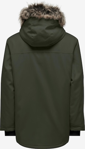 Only & Sons Between-seasons parka 'FUTURE' in Green