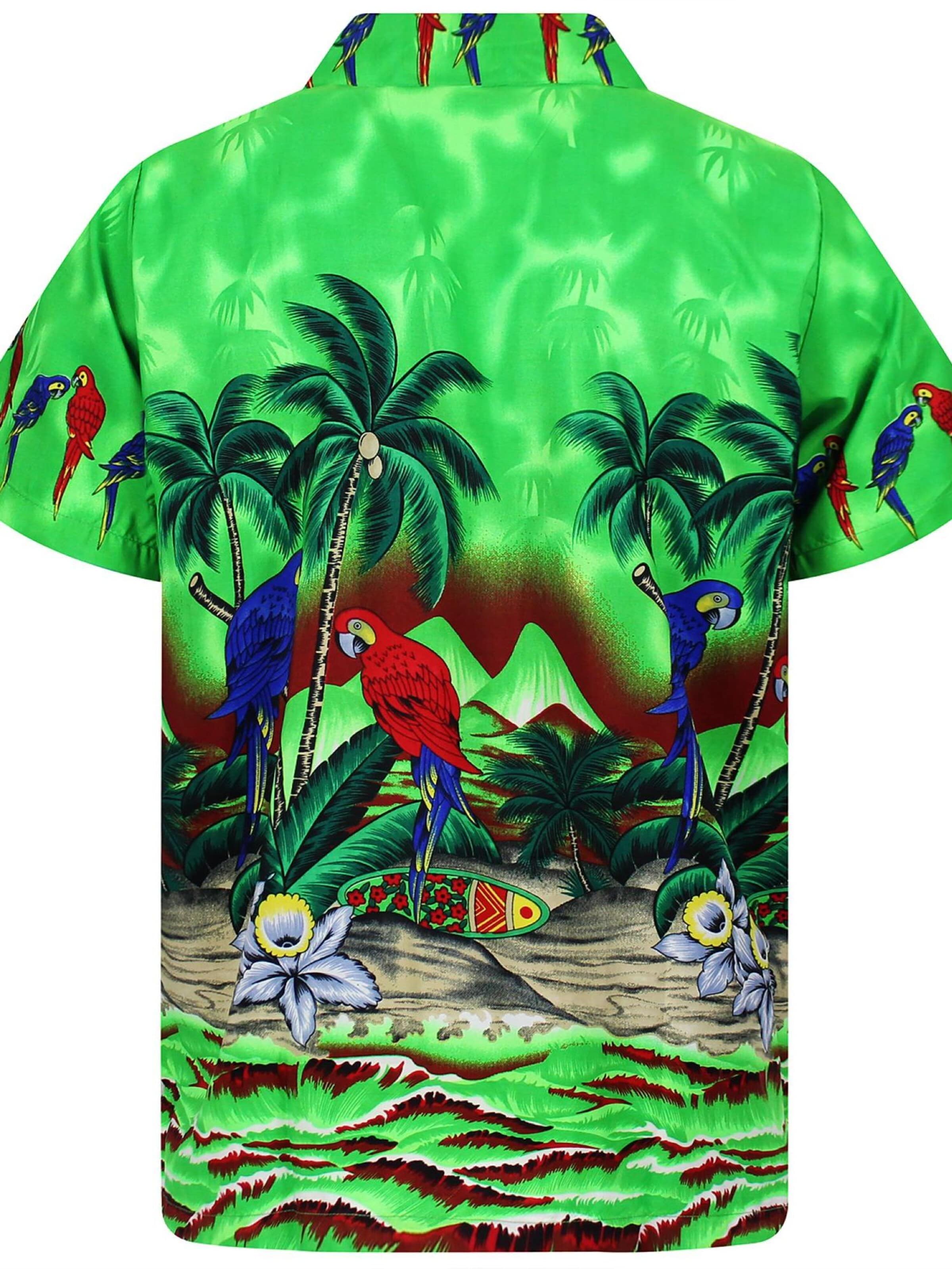 King Kameha Shirt 'Parrot' in Groen