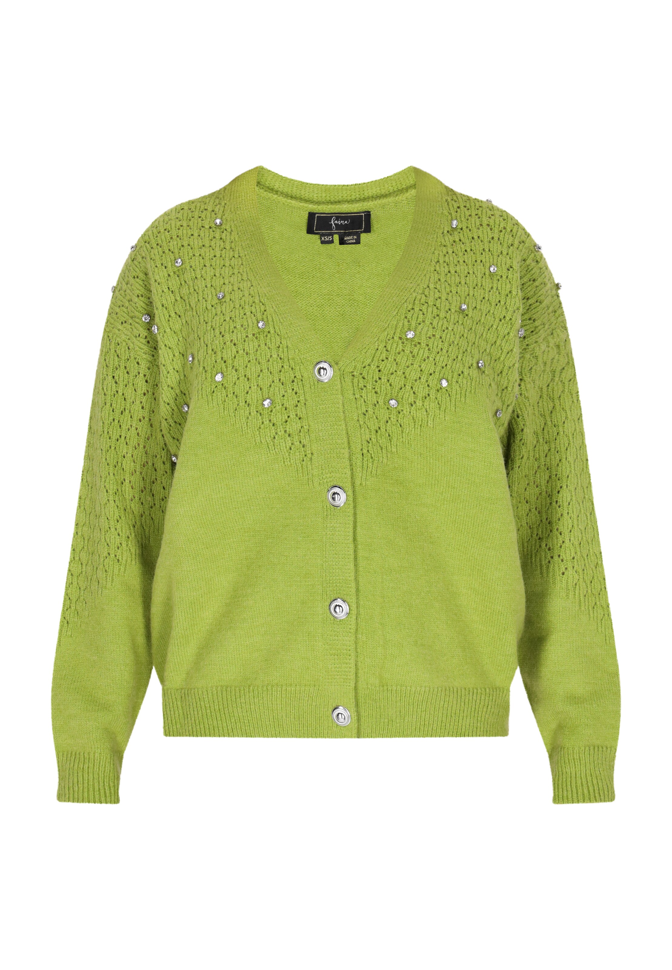 faina - Cárdigan en verde: frente