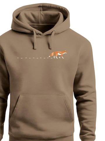 Neverless Sweatshirt 'Walking Fox' in Brown