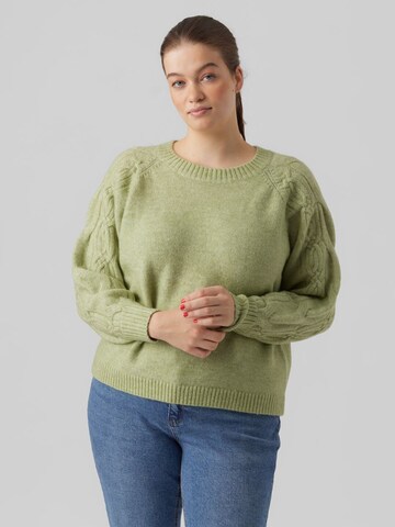 Vero Moda Curve Sweater in Green: front