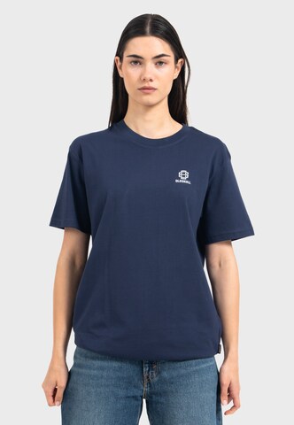Oldskull T-Shirt 'Asian Blossom Queen' in Blau: Vorderseite