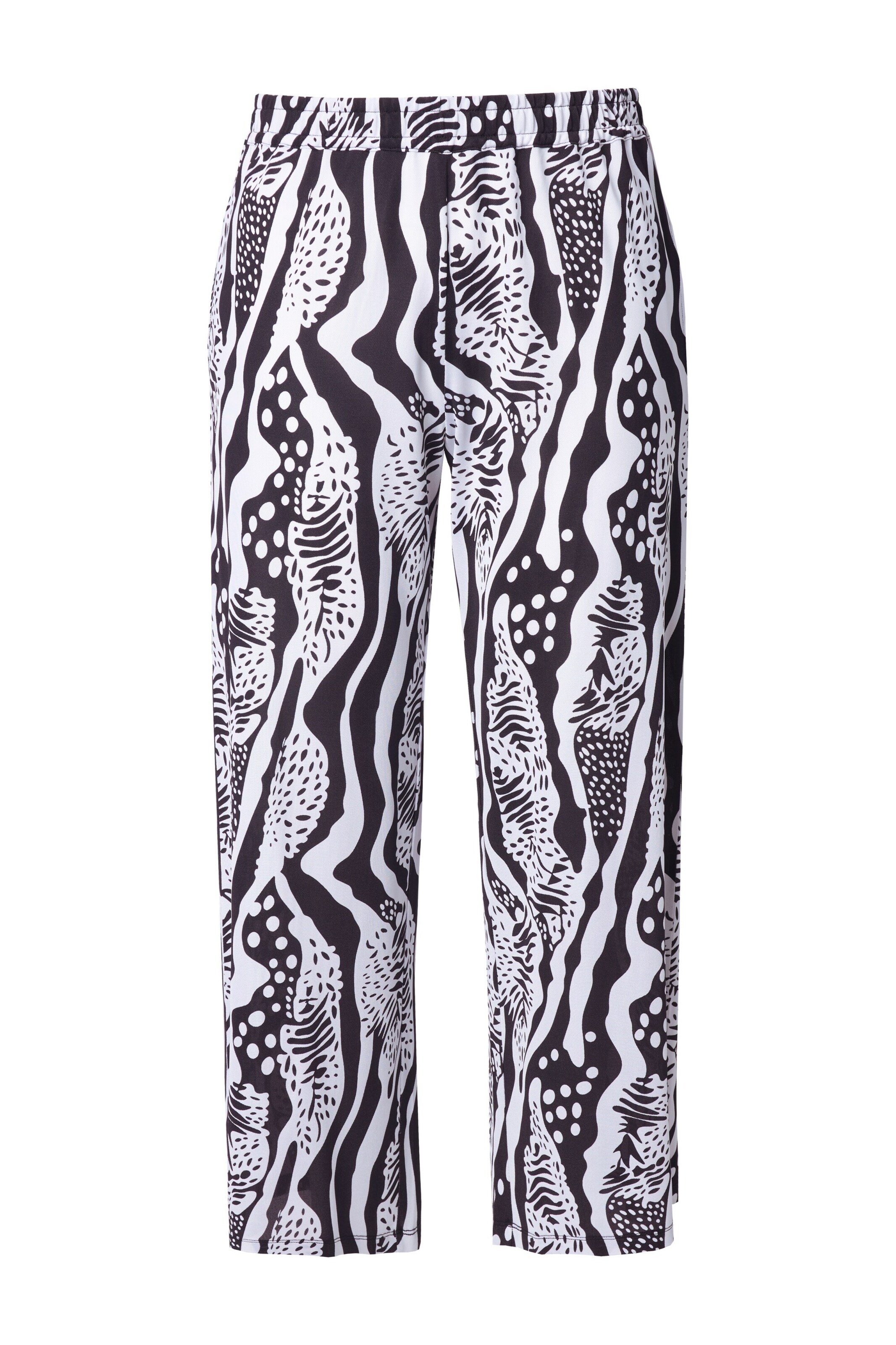 Ulla Popken Wide Leg Hose in Schwarz: Vorderseite