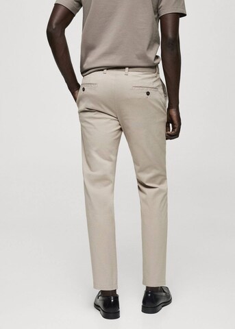 MANGO MAN Tapered Chino Pants 'Prato' in Beige