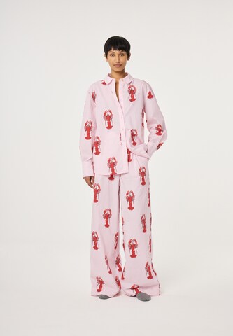 Fabienne Chapot Wide leg Pleat-front trousers in Pink: front