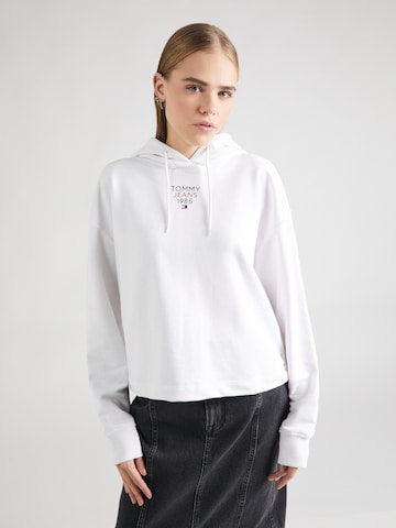 Tommy Jeans Μπλούζα φούτερ 'Essential' σε λευκό: μπροστά