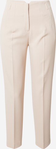 MORE & MORE Slim fit Pleated Pants in Beige: front