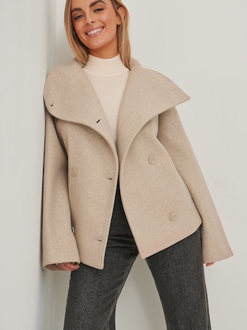 NA-KD Between-Seasons Coat in Beige: front