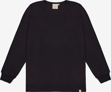 greenjama Schlafshirt 'Derby-Rib' in Schwarz: Vorderseite