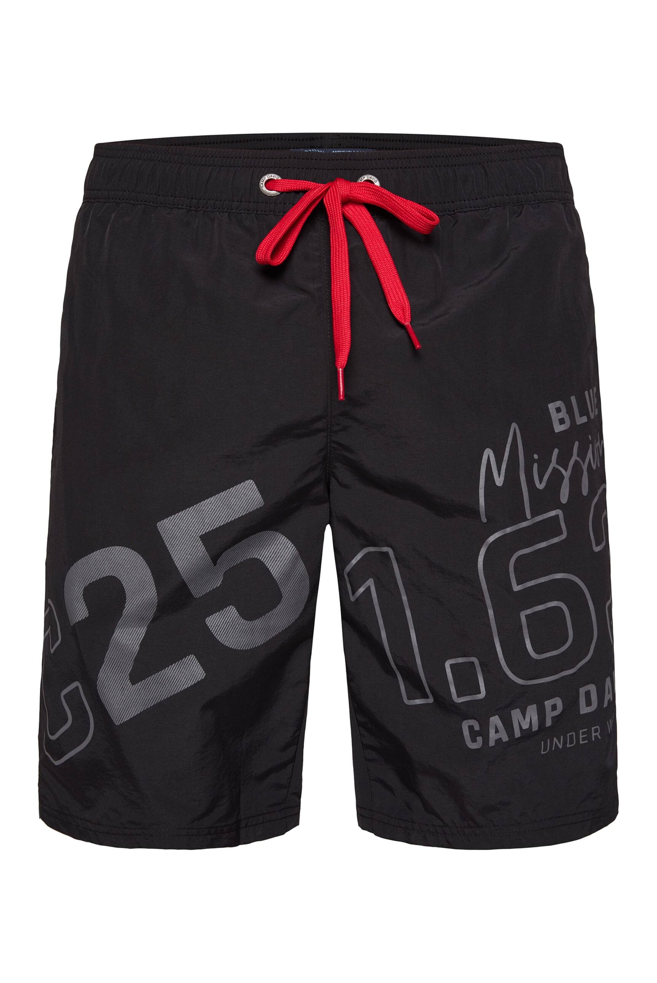 Shorts de bain CAMP DAVID en noir : devant