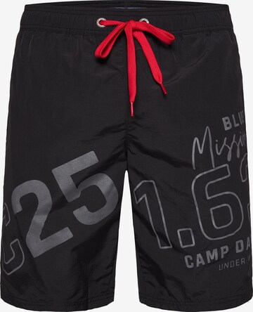 Shorts de bain CAMP DAVID en noir : devant