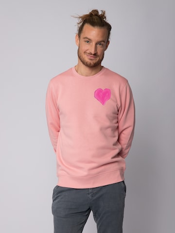 Watapparel Sweatshirt 'Pink Heart' in Orange: front