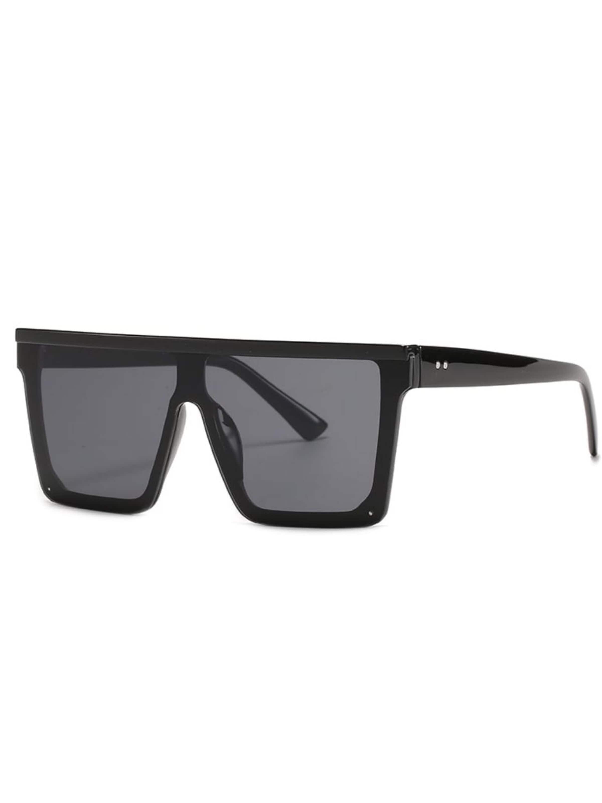 VEYREY Sunglasses 'VeyRey Sonnenbrille Pholitu Oversize Schwarz gläser Schwarz' in Black: front