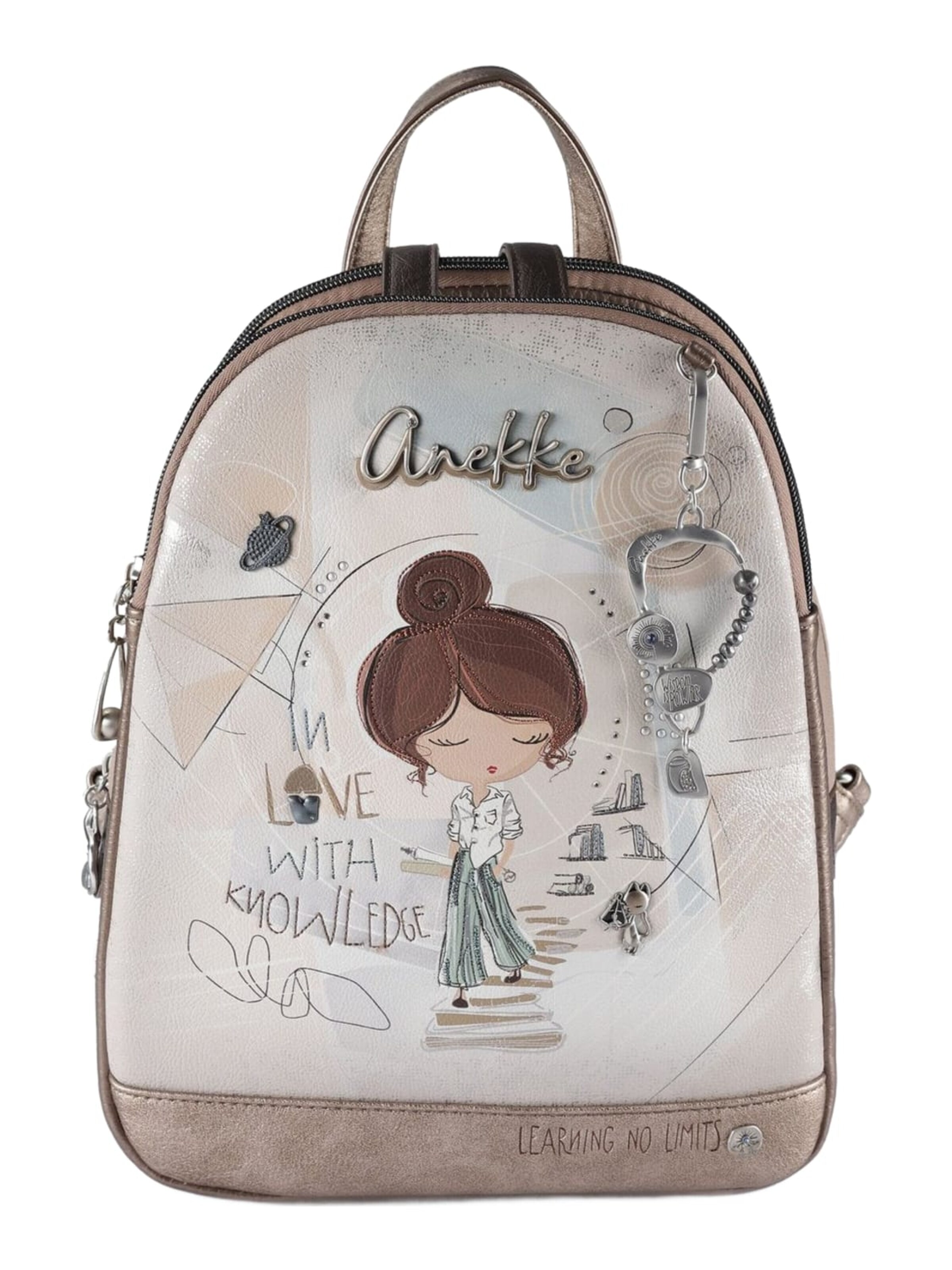 Anekke - Mochila 'Sophia' em bege: frente