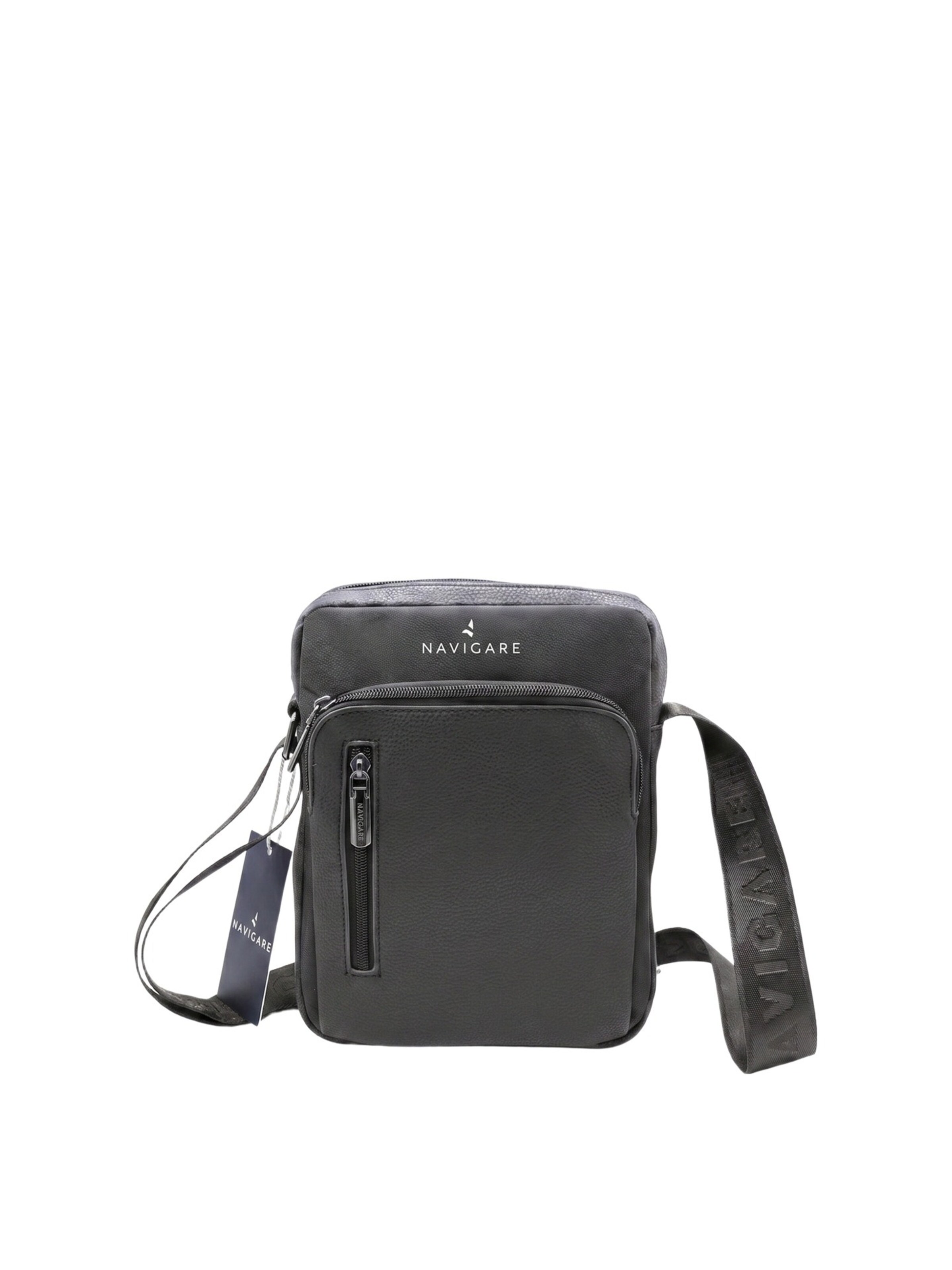 Borsa a tracolla 'Borsa a Tracolla Uomo Navigare Poliestere Zip' di Navigare in nero: frontale