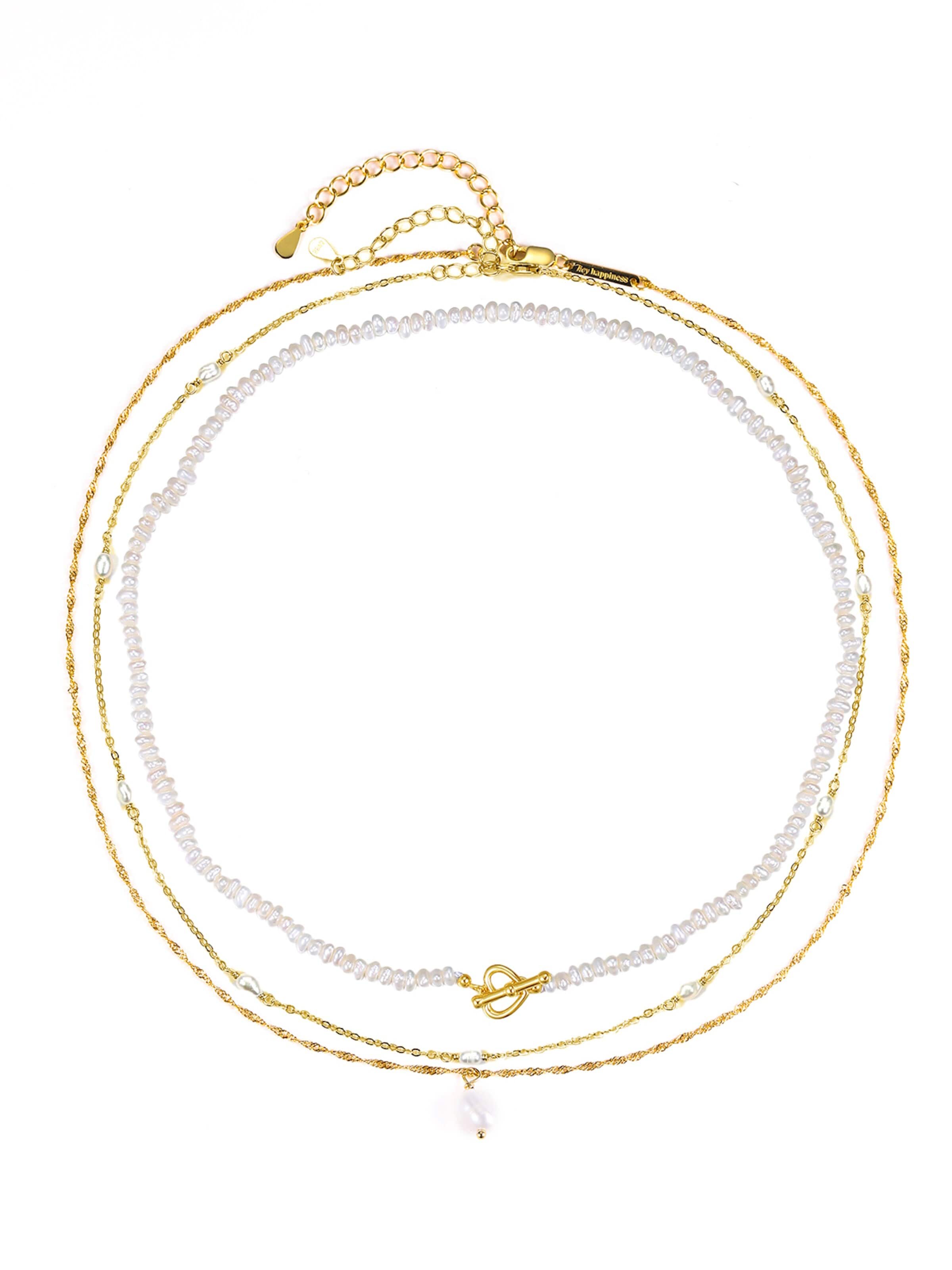Hey Happiness Kette 'Romantic Trio'‌‌‌ in Onesize in gold, Produktansicht