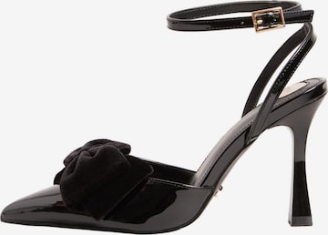 LipsyCipele s potpeticom i otvorenom petom - crna boja: prednji dio