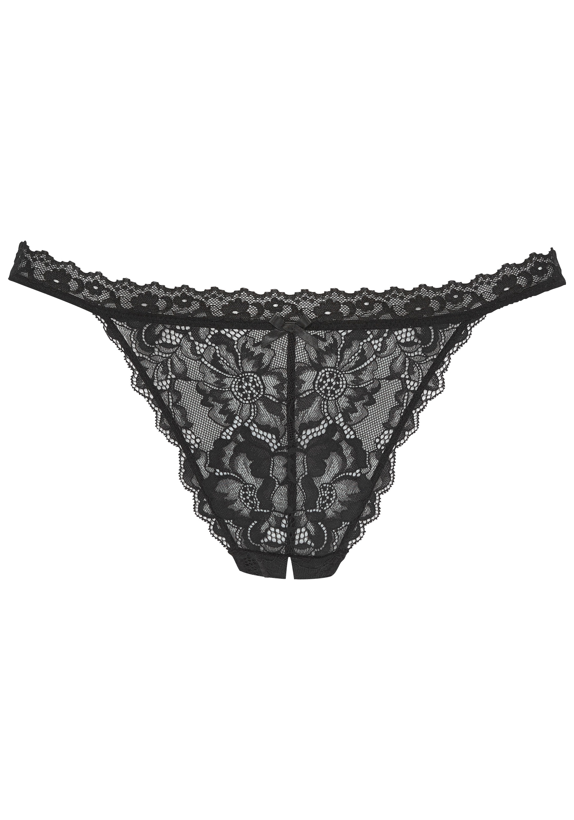 PETITE FLEUR GOLD String in Schwarz: Vorderseite