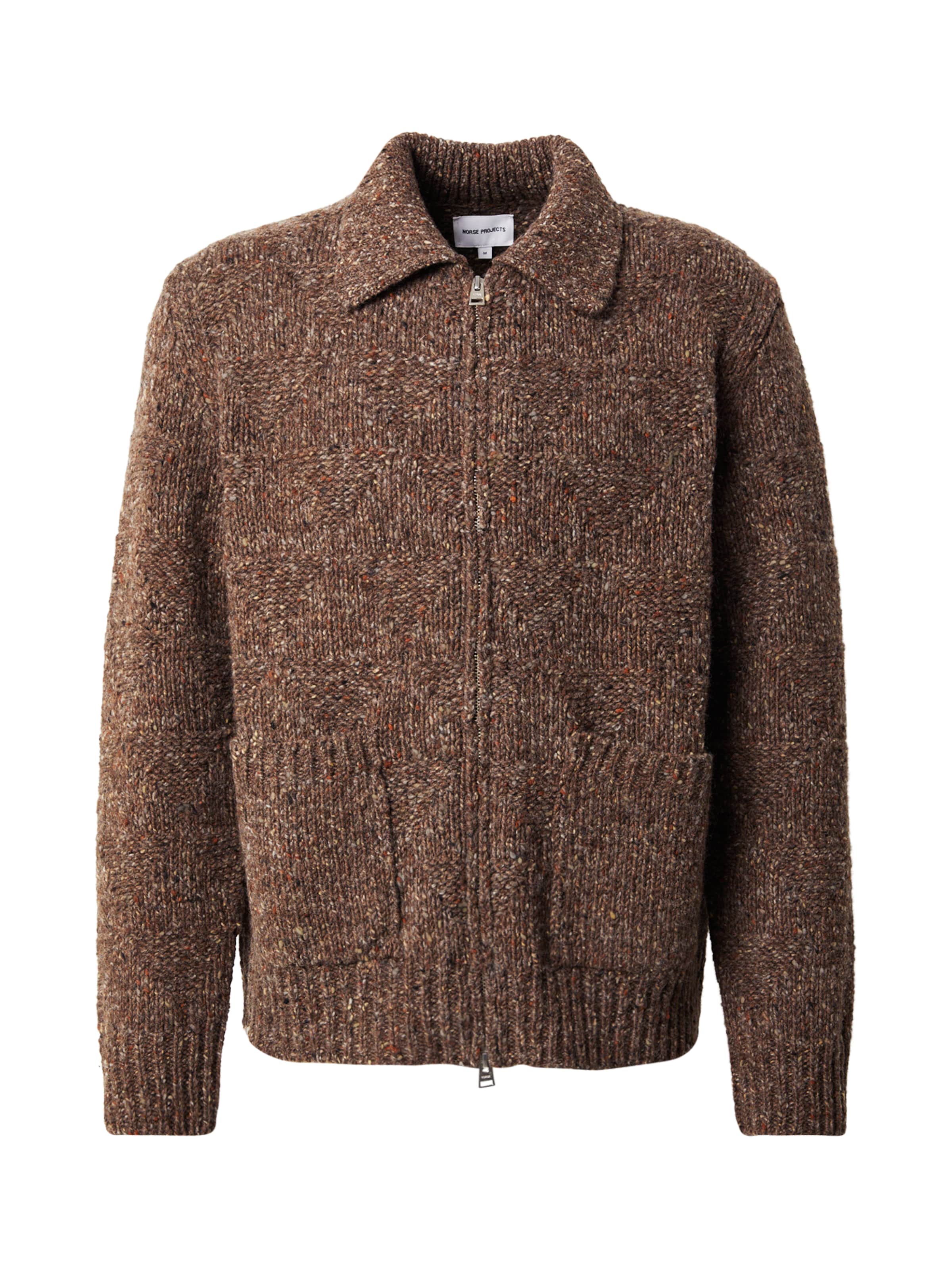 NORSE PROJECTS Вязаная кофта 'Erik Donegal' в Коричневый: спереди