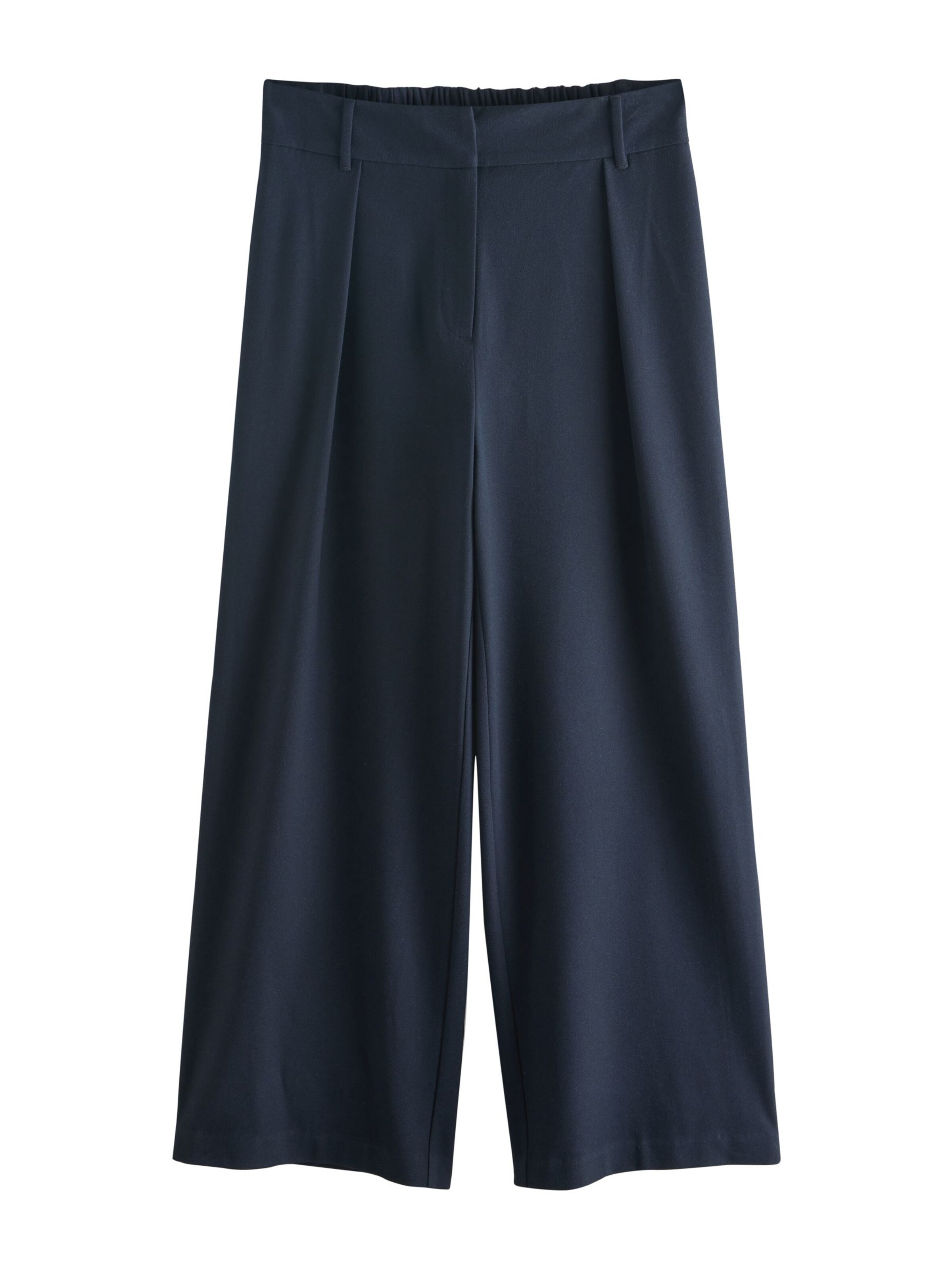 Next - Perna larga Calças com pregas em azul: frente