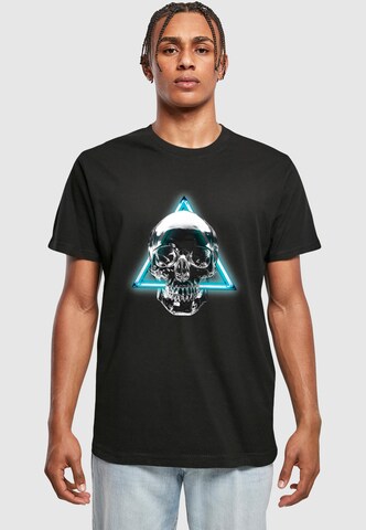 Tricou 'Neon Skull' de la Mister Tee pe negru: față