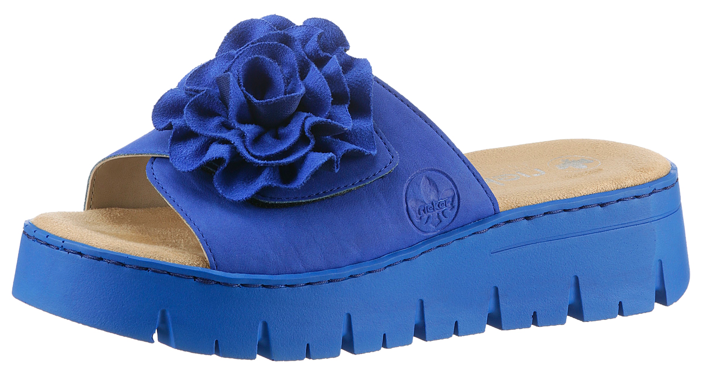 Rieker Pantolette in Blau: Vorderseite