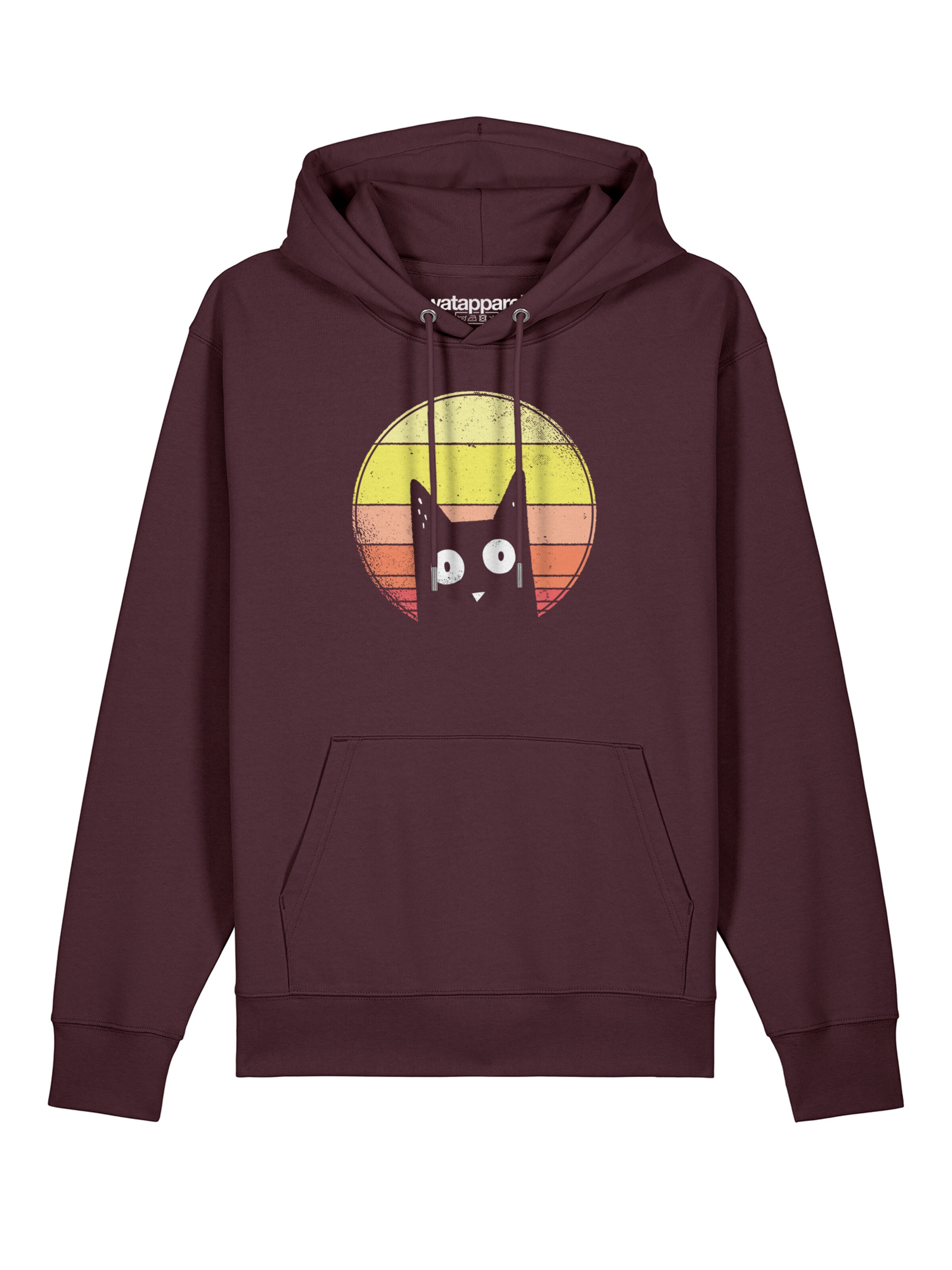 Sweat-shirt ' Sunset Cat ' Watapparel en rouge : devant