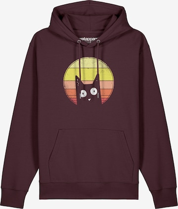 Watapparel Sweatshirt ' Sunset Cat ' in Rot: Vorderseite