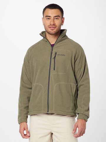 COLUMBIA Athletic Fleece Jacket 'Fast Trek II' in Green: front