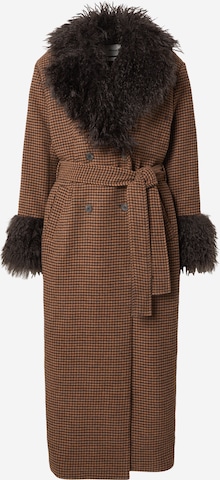 Monki Between-seasons coat in Brown: front