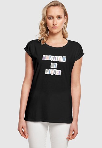 Merchcode T-Shirt 'Please' in Schwarz: Vorderseite