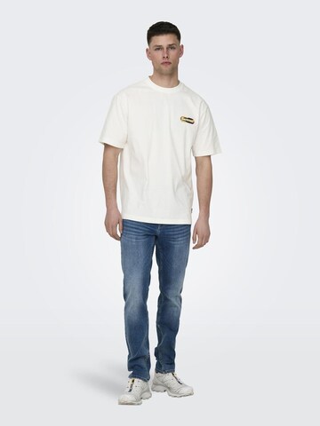 T-Shirt 'KEITH' Only & Sons en blanc