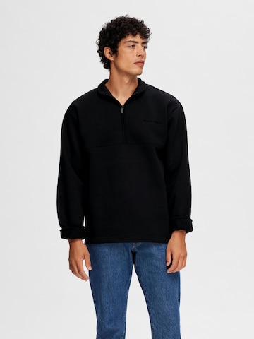 Sweat-shirt 'HANKIE' SELECTED HOMME en noir : devant