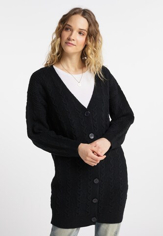 DreiMaster Vintage Knit Cardigan in Black: front