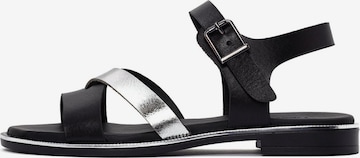 Derimod Sandale in Schwarz: Vorderseite