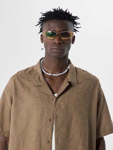 VAMOS CLO Comfort fit Button Up Shirt 'Amaranth' in Brown