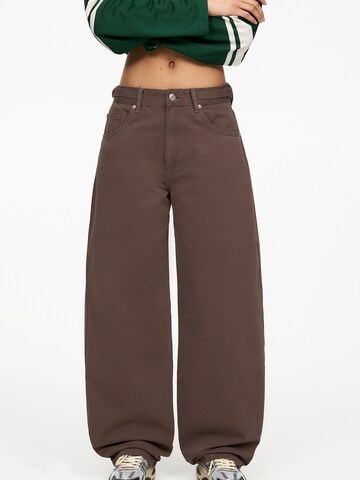 Pull&Bear Wide Leg Jeans in Braun: Vorderseite